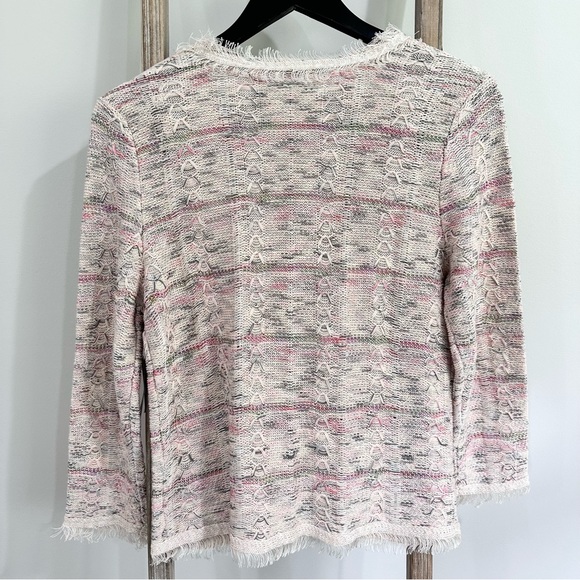Nic + Zoe Pastel Multicolor Cardigan Sweater Linen Blend Fringe Hem NWT … - Picture 9 of 12